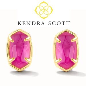 NWOT Kendra Scott Emilie Azalea Illusion Gold Stud Earrings